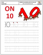 okul öncesi 1 sayısı çizgi çalışması